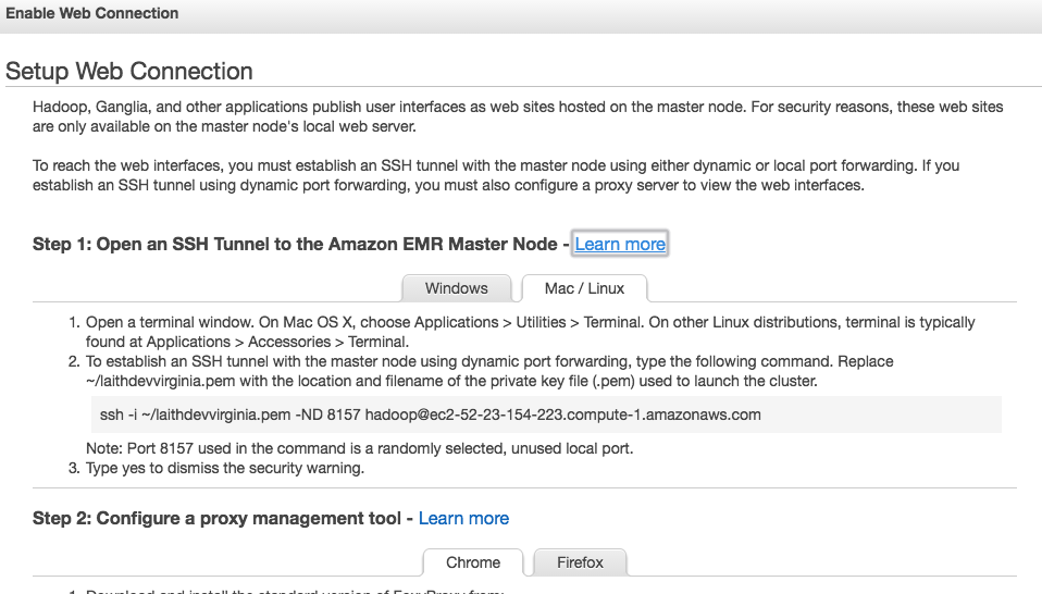 Setup Web Connection
