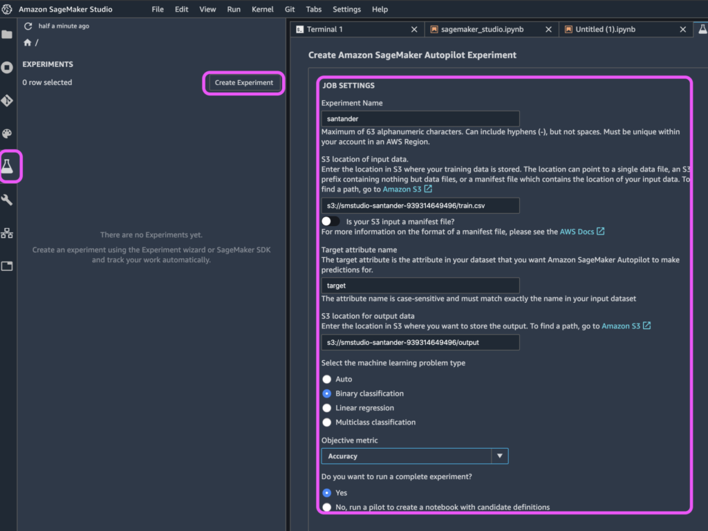 Predicting Customer Behavior with Amazon SageMaker Studio, Experiments, and Autopilot 14